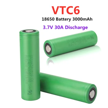 100% - os.Eredeti.rechargeabie.VTC6.3.7 V. 3000mAh.Li-ion.akkumulátor.18650 számára .US18650.VTC6.30A Játékok zseblámpa.eszköz.+Elektromos eszköz.