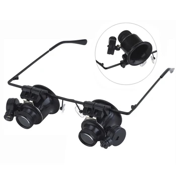 Harmadik Kézi Nagyító Szemüveg Loupes LED Hordozható 20X Objektív Megfigyelés Nagyító Szemüveg Olvasás Ékszerészek Órás
