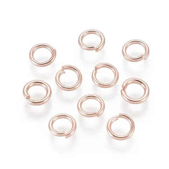 200Pcs Rose Gold Rozsdamentes Acél Nyitott Jump Gyűrűk 5x1mm Osztott Gyűrű Csatlakozók Ékszerek Készítése Tartozékok DIY Megállapítások Kínálat