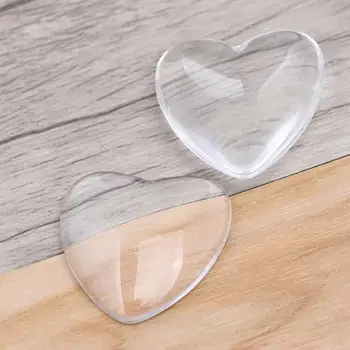 10db szív alakú átlátszó üveg cabochon 20mm 25mm diy flatback ékszer készítés tartozékok