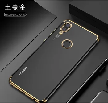 A Huawei Y9 2019 Esetben Puha Szilikon Vékony bevonat átlátszó hátlap Védő esetekben A huawei y9 2019 teljes borító shell