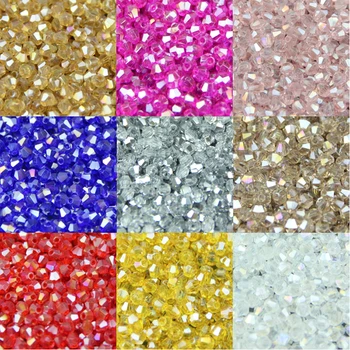 JHNBY 3mm 200pcs AAA Bicone Előkelő Osztrák kristályok, gyöngyök AB színű borítás Laza gyöngy karkötő Ékszer Készítés Tartozékok DIY