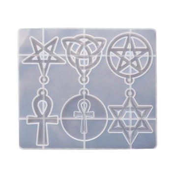 DIY Hexagram Lelki Amulett Medál Gyanta Penész Celtics-egy pentagramma Csillag Formák Dropshipping