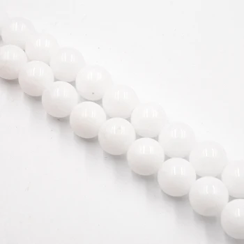 Természetes Kő Fehér Onyx Gebék Gyöngyök 4-12mm Laza Gyöngy Ékszerek Készítése Amulett Nyaklánc Tartozékok DIY Divat Ingyenes Szállítás