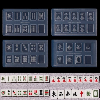 Super Mini Kínai Mahjong Fülbevaló Medál Gyanta Penész Szilikon Gazdag Mahjong Köröm Penész DIY Kézműves Eszközök Készítése