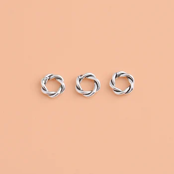 10DB 925 Sterling Ezüst Thai Ezüst Kanyargós Gyöngy Septa Csipke Gyűrűk Kézi DIY Ékszerek Gyöngyös Anyag Karkötő Kiegészítők