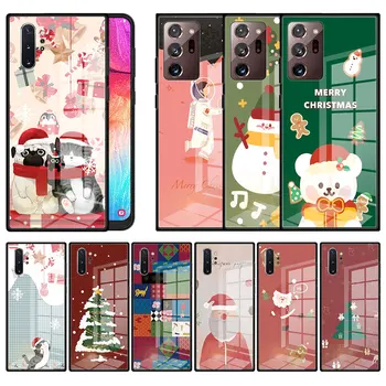 Boldog Karácsonyt Év Edzett Üveg Telefon tok Samsung Galaxy Note 20 Ultra 10 Lite 9 10 Plusz M31 M30s a51-es S20 FE A21s Borító
