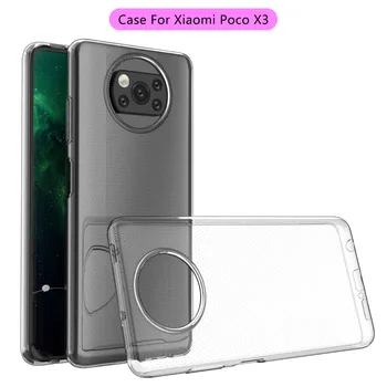 Ultra-vékony, áttetsző, Puha TPU tok Xiaomi Pocophone Poco X3 NFC-vékony átlátszó hátlap Védő a xiaomi poco x3 shell