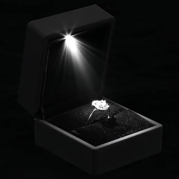 LED Ékszer Doboz Gyűrű, Eljegyzési Gyűrű, Nyaklánc, Kijelző Ajándék az Esetben a Csomagolás Bemutató Dobozok Fény Tároló Esetekben Nagykereskedelmi