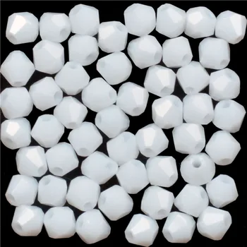 4 mm-es Osztrák Fehér Távtartó Bicone Gyöngyökkel, Hogy Ékszerek, Kiegészítők Diy Perles Laza Csiszolt Üveg Kristály Gyöngyökkel