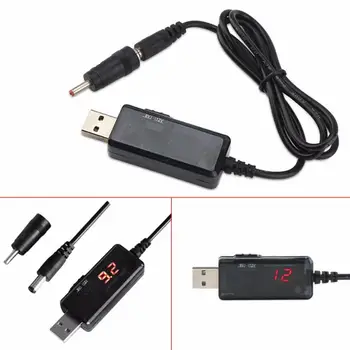 USB Boost Konverter DC 5V 9V, 12V USB Lépés Modul USB Átalakító Emlékeztető Mobile Power Boost Kábel 3.5x1.35 mm-es LED-es Kijelző