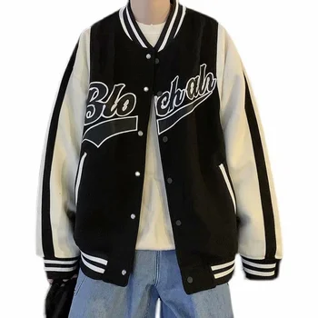 Hip-Hop Streetwear Unisex Splice Coat Kabátok, Férfi Harajuku Főiskola Stílus Bomber Dzseki Férfi Baseball Kabátok, Alkalmi Kabát