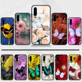 Virágok, pillangók Telefon Esetében A Huawei honor Haver P 9 10 20 30 40 Pro 10i 7 8 x-Lite nova 5t fedezze érdekesség shell