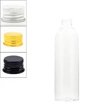 250ml 8oz üres cosmo kerek műanyag palack, világos, pet palack, alumínium csavaros kupakkal