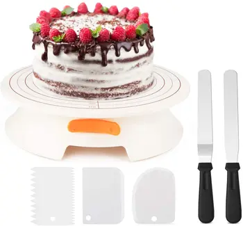 KB Forgó Torta Lemezjátszó Rulírozó Torta Állvány Torta Lemezjátszó a Díszítő Kellékek Bakeware Meghatározott Torta Eszköz Torta Állvány