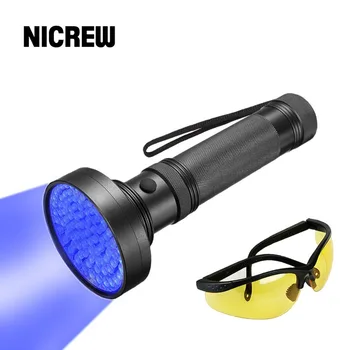 Nicrew UV Lámpa Pet Vizelet Érzékelő 100 Led UV Lámpa Napszemüveg Professzionális Detektor a Kutya Háziállat Vizelet Foltok